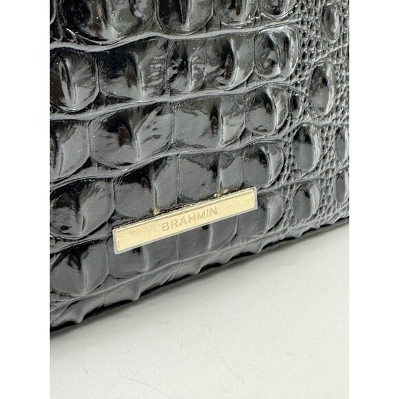 BRAHMIN Katie croc embossed leather small crossbody bag - Black Melbourne - Picture 4 of 13